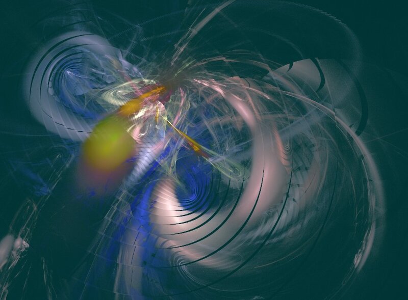 Abstract Fractal Swirl — Blue