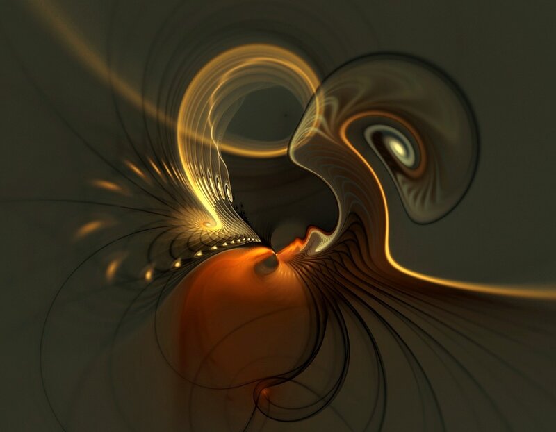 Abstract Fractal Swirl — Brown, Dramatic