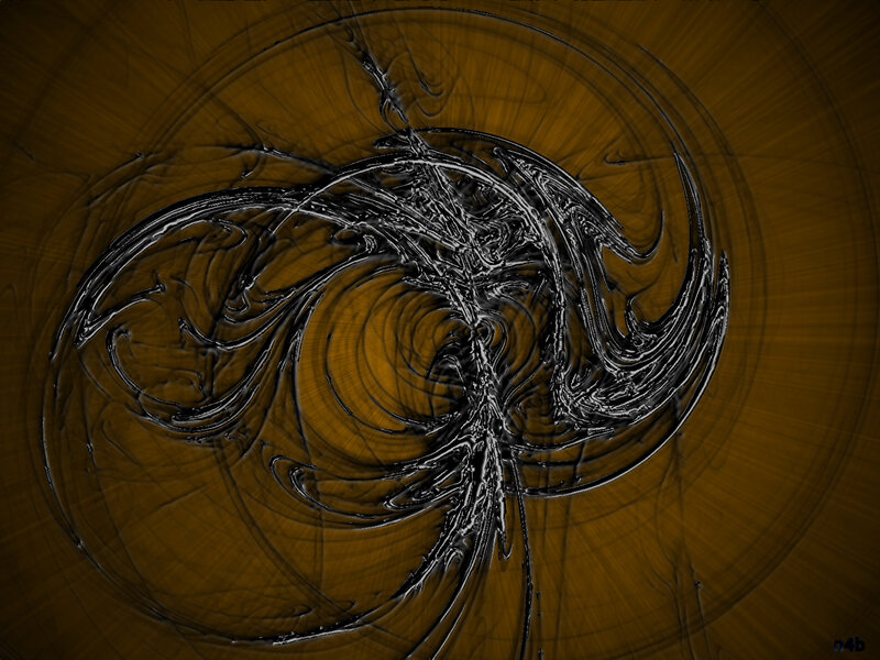 Abstract Fractal Swirl — Brown