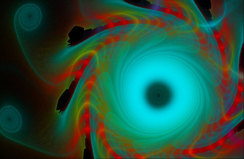 Abstract Fractal Swirl — Cyan