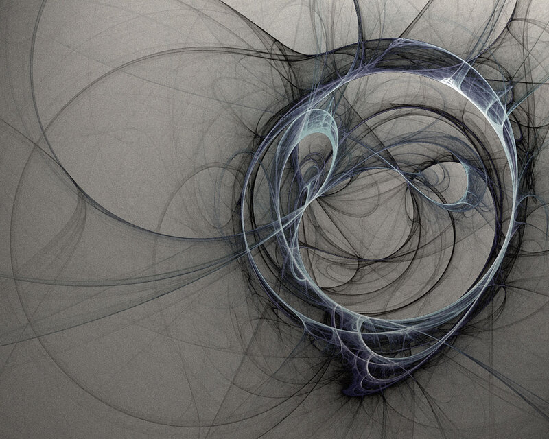 Abstract Fractal Swirl — Gray, Ethereal