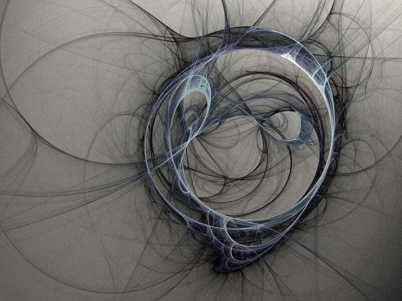 Abstract Fractal Swirl — Gray