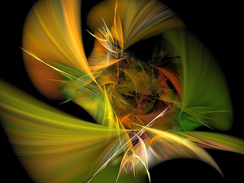 Abstract Fractal Swirl — Green, Dynamic