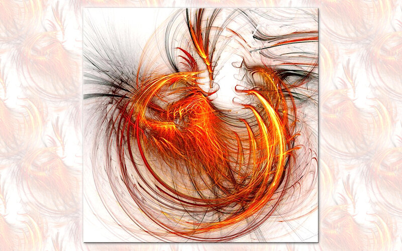 Abstract Fractal Swirl — Orange
