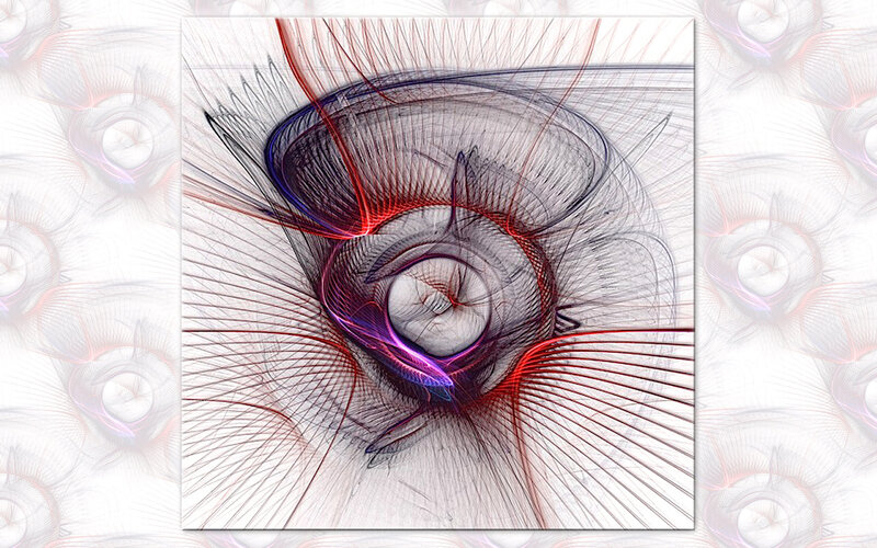 Abstract Fractal Swirl — Red, Dynamic