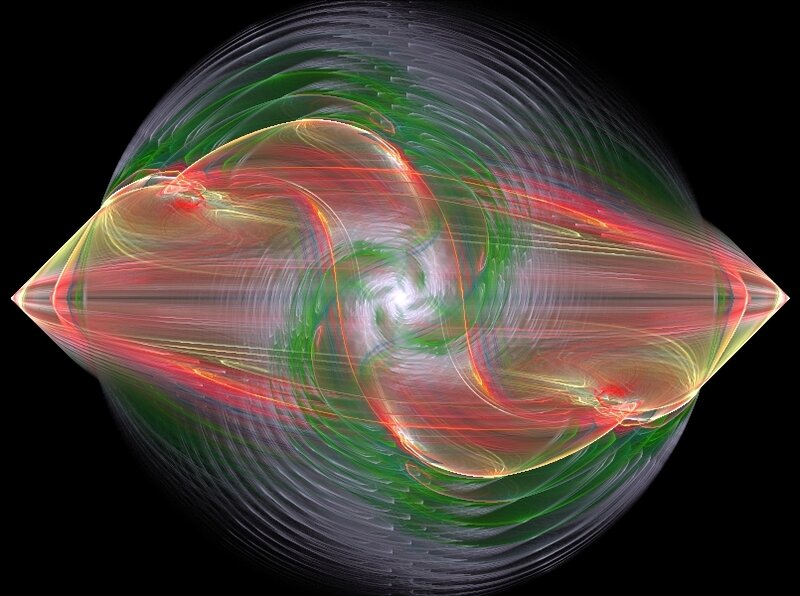 Abstract Fractal Swirl — Red