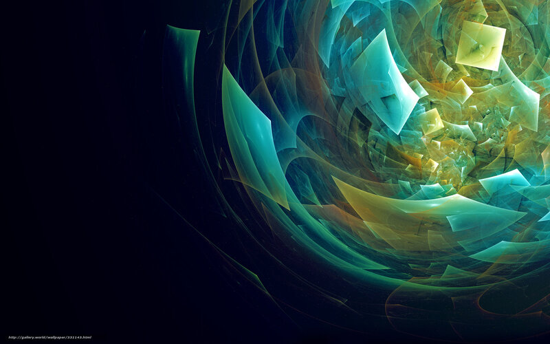 Abstract Fractal Swirl — Teal, Dramatic