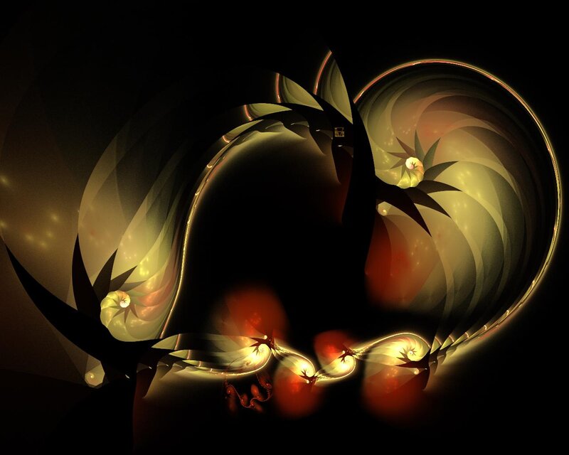 Abstract Fractal Swirls — Black, Dramatic, Digital Art, Spirals
