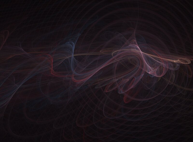 Abstract Fractal Swirls — Black, Ethereal, Digital Art, Smoke