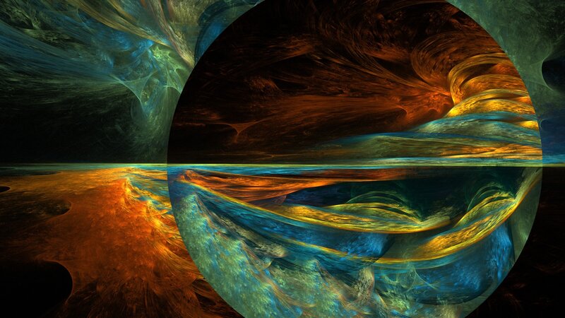 Abstract Fractal Swirls — Blue, Dramatic, Digital Art, Colors
