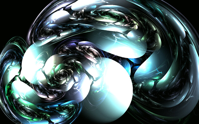 Abstract Fractal Swirls — Blue, Dramatic, Digital Art, Light