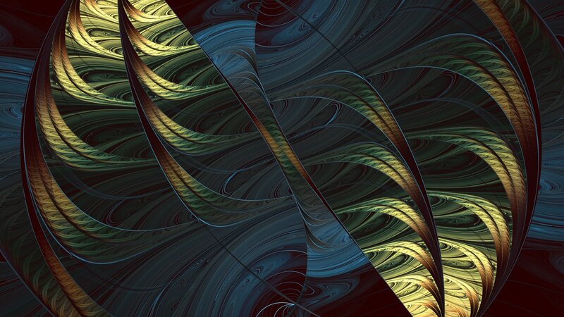 Abstract Fractal Swirls — Blue, Dramatic, Digital Art