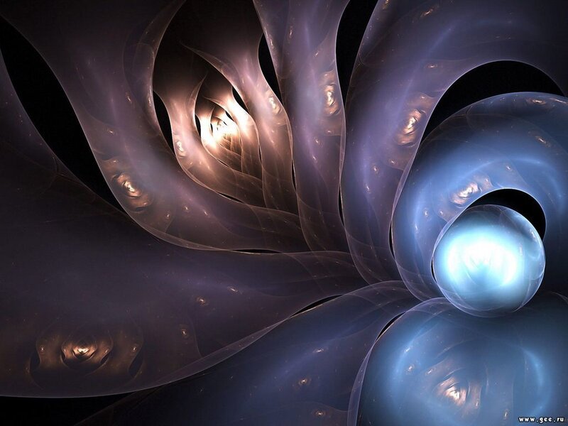 Abstract Fractal Swirls — Blue, Mystical, Digital Art, Light