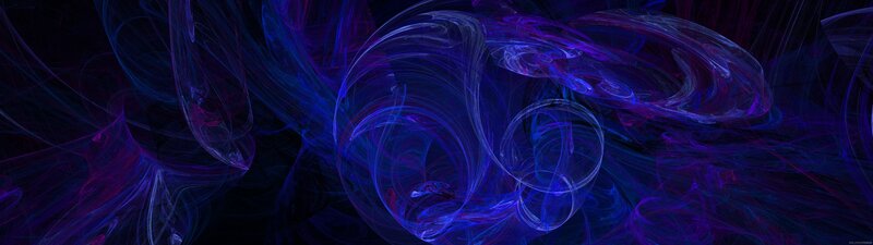 Abstract Fractal Swirls — Blue, Mystical