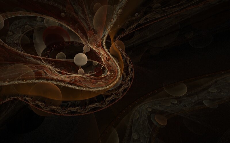 Abstract Fractal Swirls — Brown, Dark