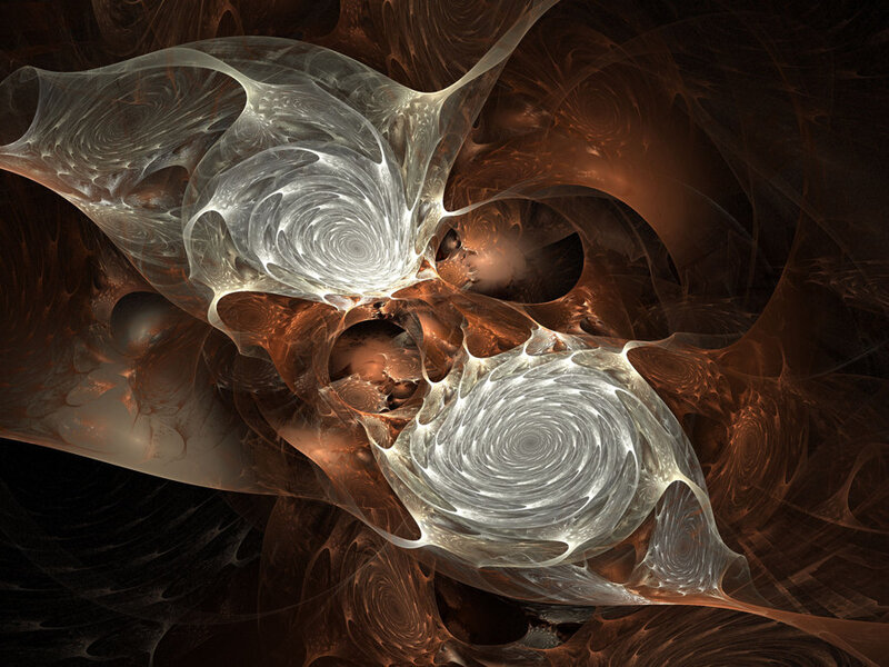 Abstract Fractal Swirls — Brown, Mysterious