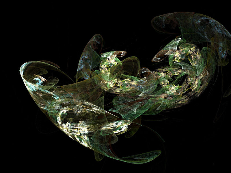 Abstract Fractal Swirls — Green, Ethereal