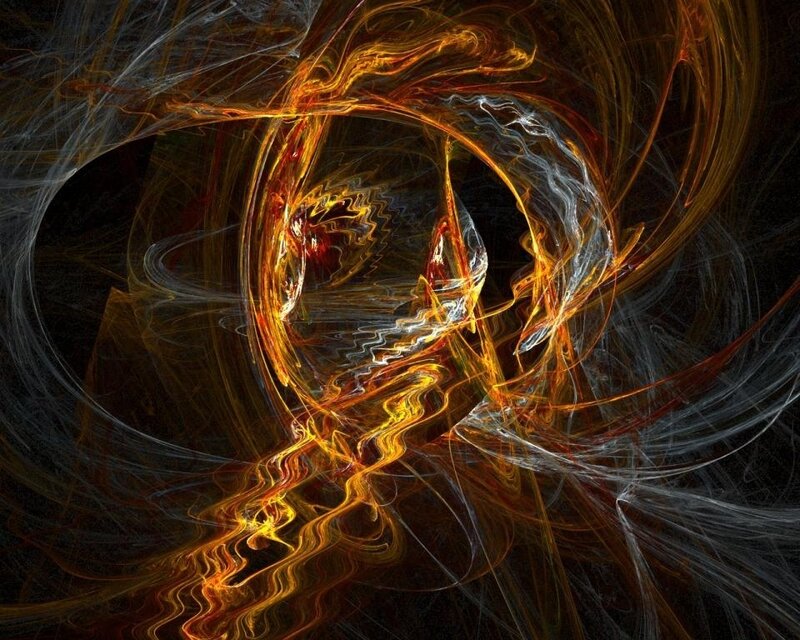 Abstract fractal swirls of light