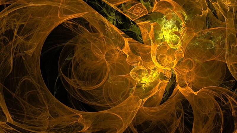 Abstract Fractal Swirls — Orange, Dramatic