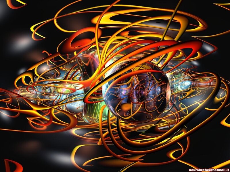 Abstract Fractal Swirls — Orange, Dynamic, Digital Art, Orbs