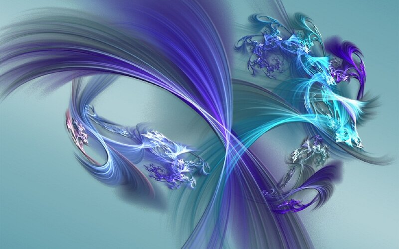 Abstract Fractal Swirls — Purple, Ethereal, Digital Art