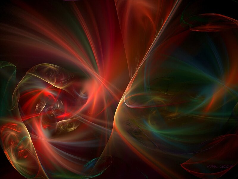 Abstract Fractal Swirls — Red, Dramatic