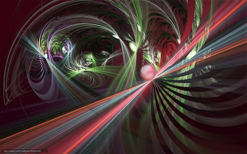 Abstract Fractal Swirls — Red, Dynamic, Digital Art, Light Beams