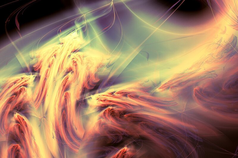 Abstract Fractal Swirls — Yellow, Dynamic
