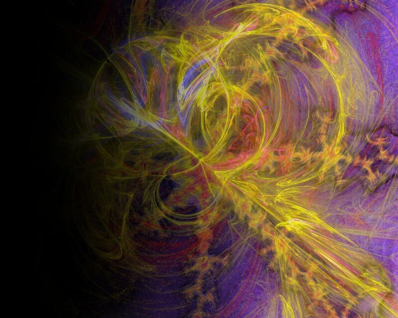 Abstract Fractal Swirls — Yellow, Energetic