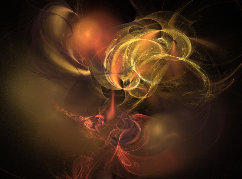 Abstract Fractal Swirls — Yellow, Ethereal