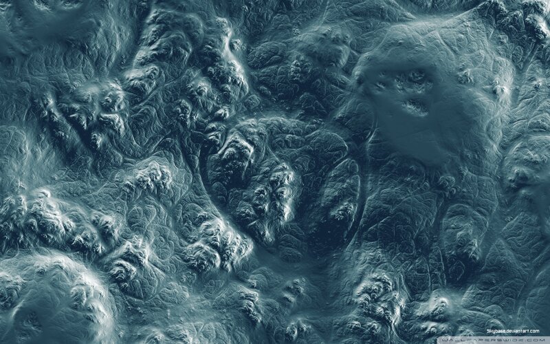 Abstract Fractal Terrain — Teal