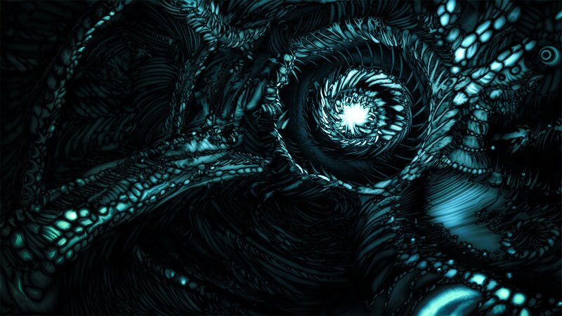 Abstract Fractal Tunnel — Black, Dark