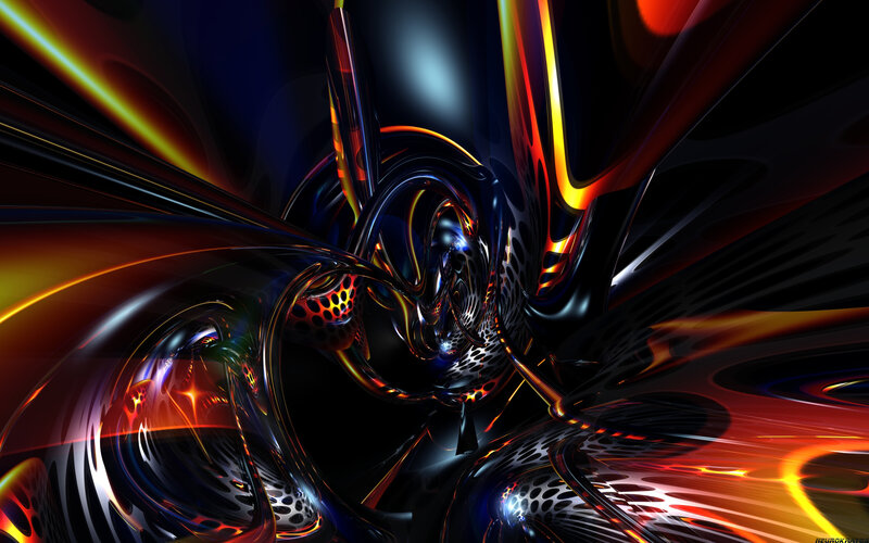 Abstract Fractal Tunnel — Black