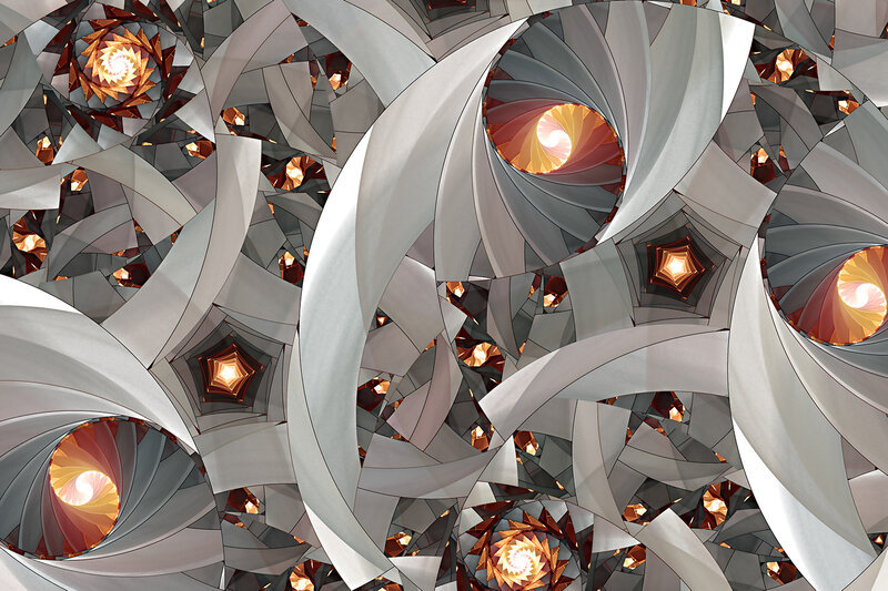 Abstract Fractal Tunnel — Gray