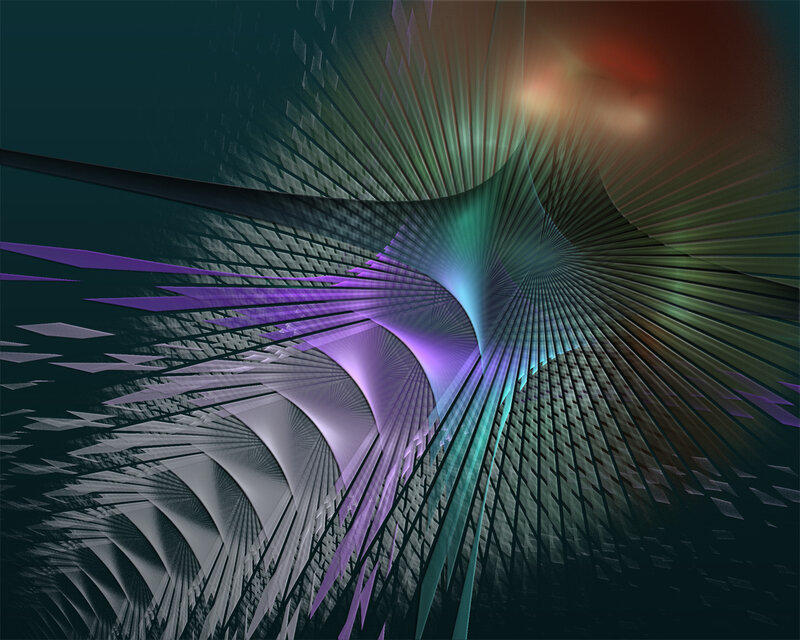 Abstract Fractal Tunnel — Purple, Dramatic, Digital Art