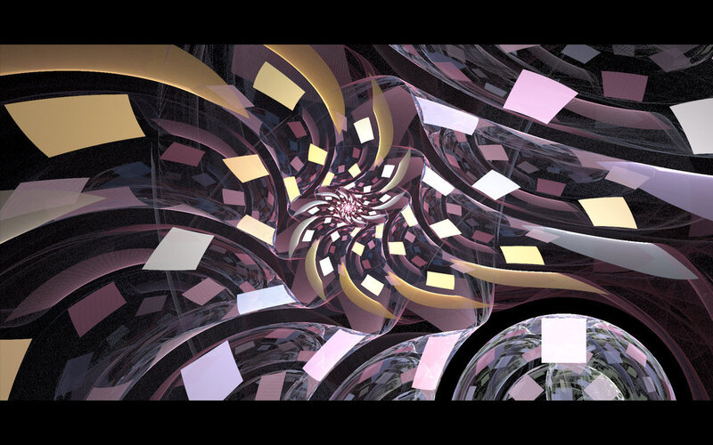 Abstract Fractal Tunnel — Purple, Hypnotic, Digital Art, Squares