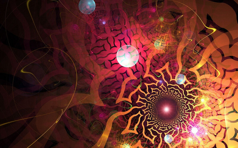 Abstract Fractal Tunnel — Red