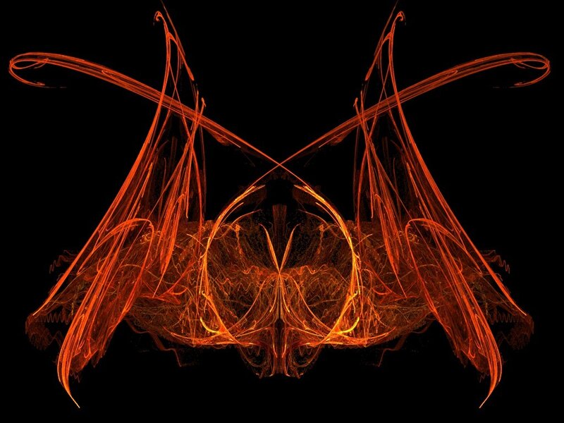 Abstract Fractal Wings — Orange