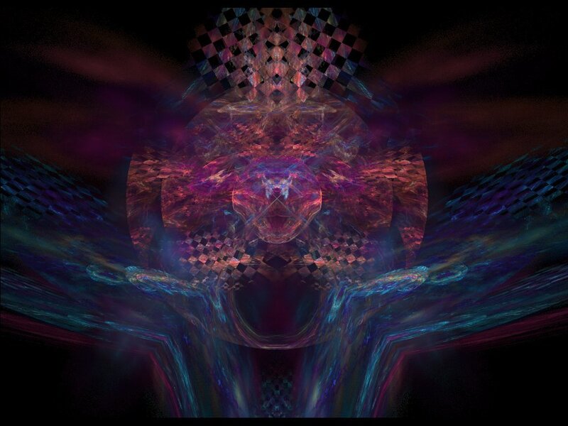 abstract fractal with checkerboard pattern