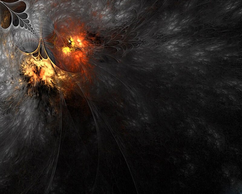 Abstract fractal with fiery core
