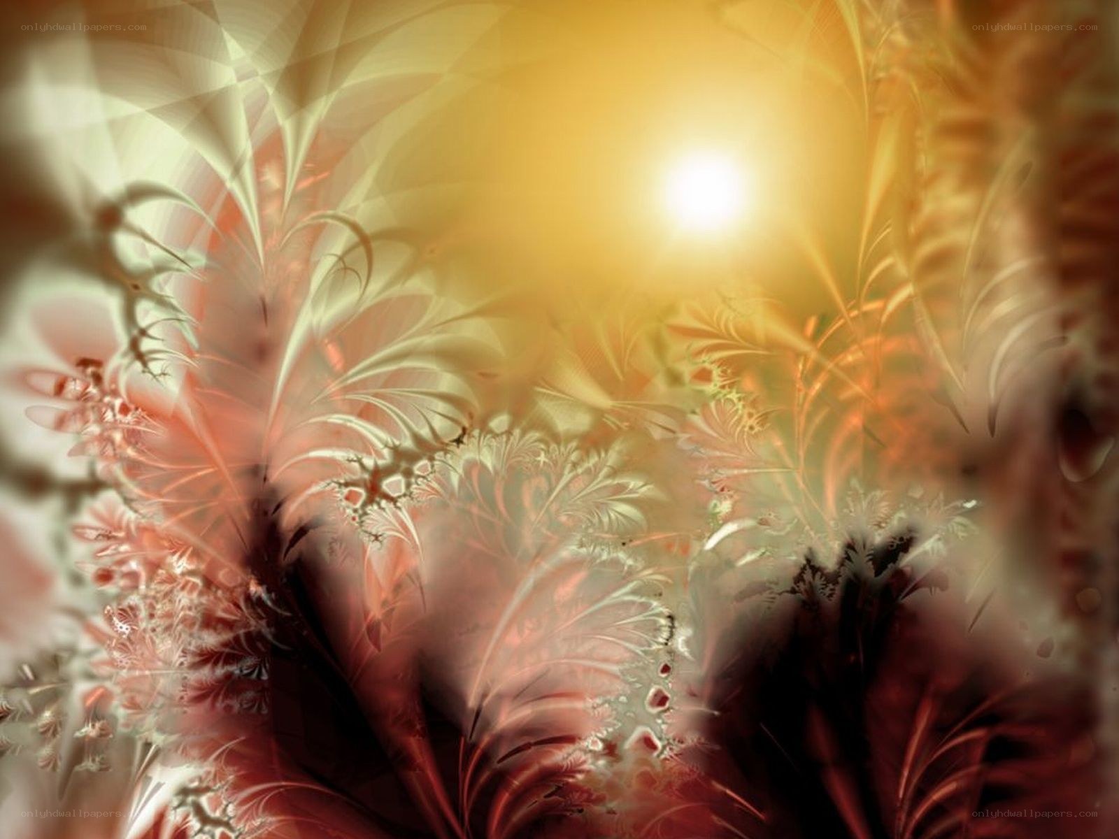 Abstract fractal with sunburst