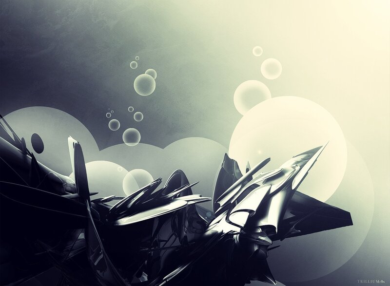 abstract futuristic art with bubbles