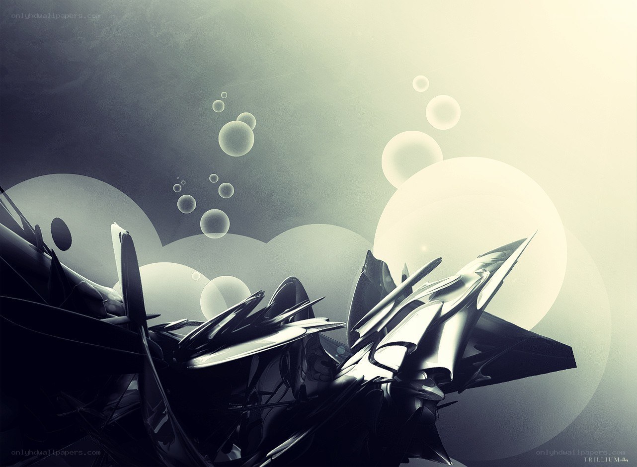 abstract futuristic art with bubbles