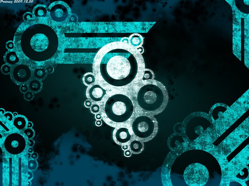 Abstract Gear Pattern — Teal