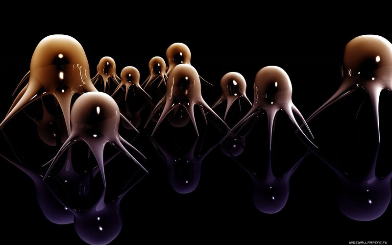 Abstract gelatinous creatures