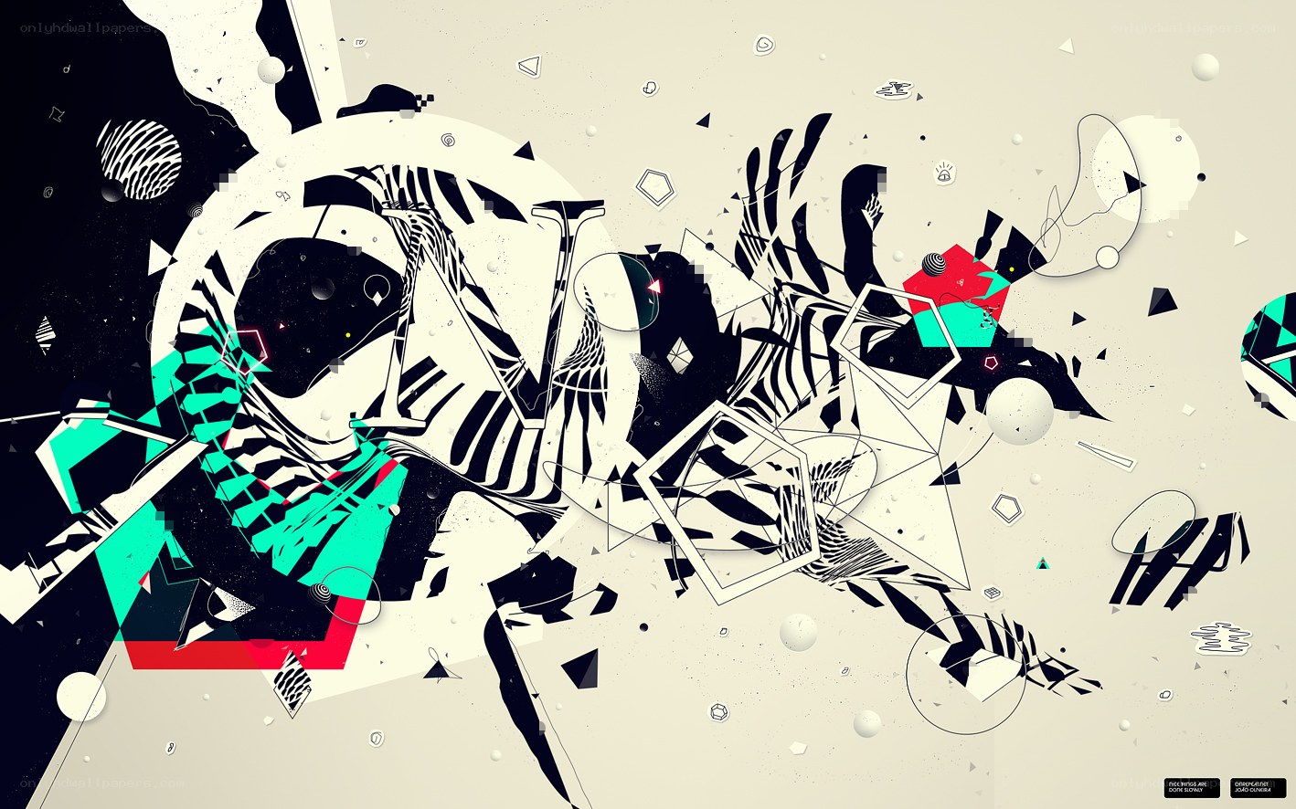abstract geometric art collage