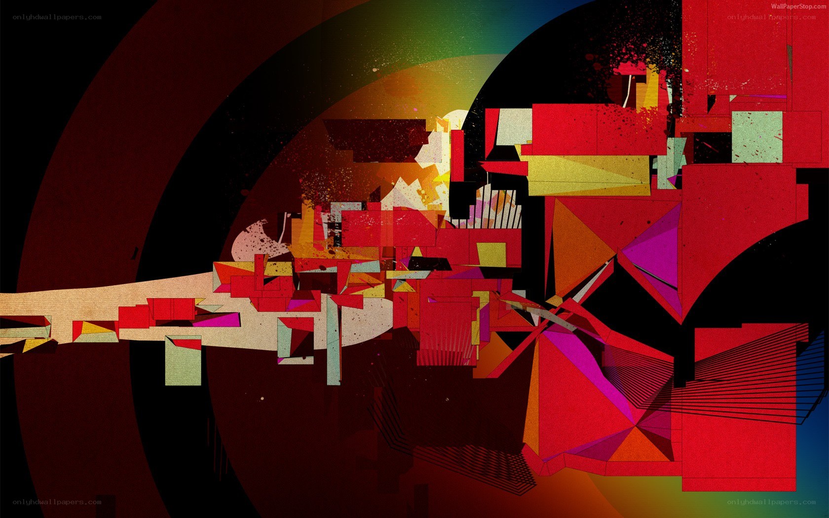 Abstract geometric art collage