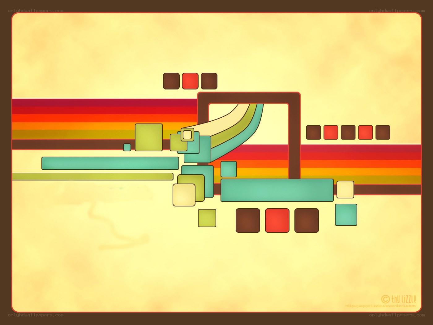 abstract geometric art with retro colors