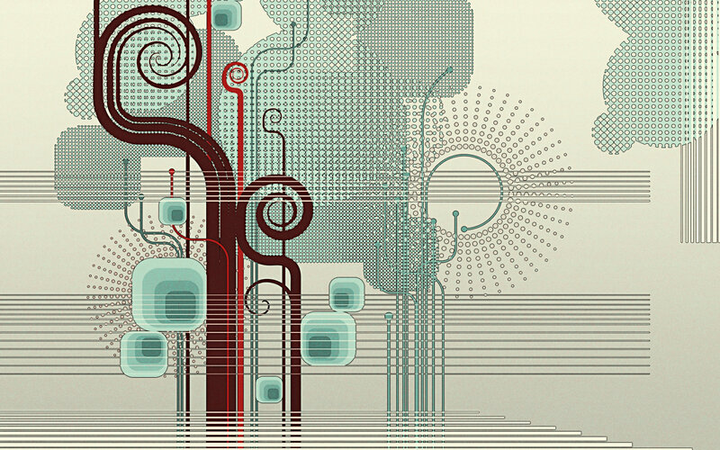 abstract geometric art with spirals