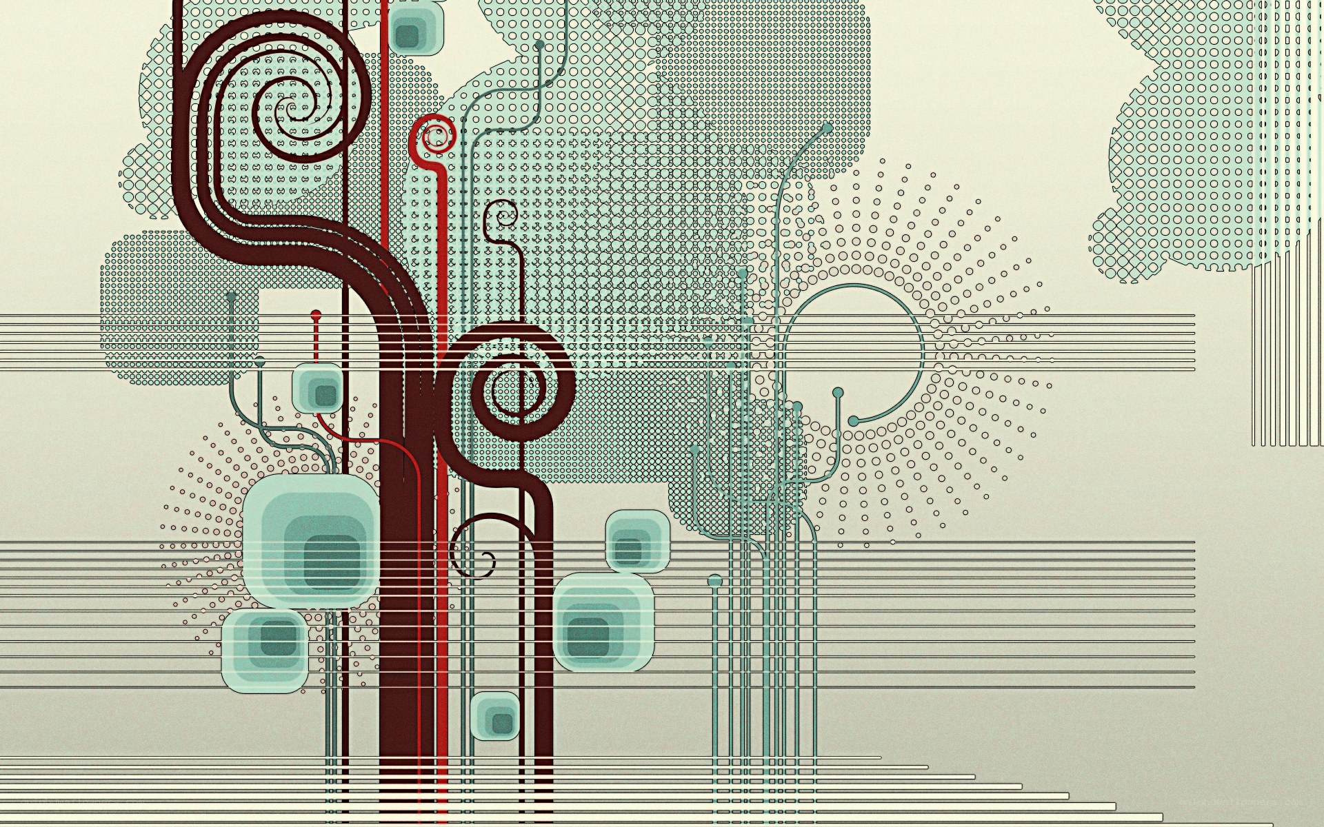 abstract geometric art with spirals